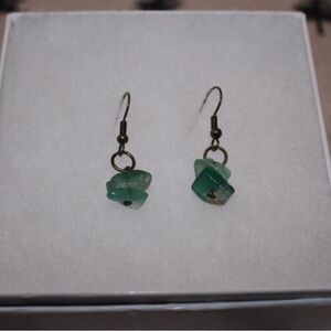 Green Stone Dangle Earrings
